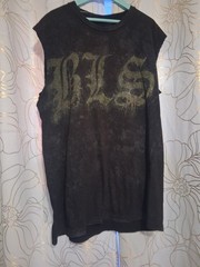 VINTAGE BLACK LABEL SOCIETY Thrashed WORN CUT OFF GRUNGE METAL ROCK SHIRT Large