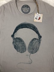DJ Studio Headphones Design Men’s Gray 100%Cotton NWT Seze XXL