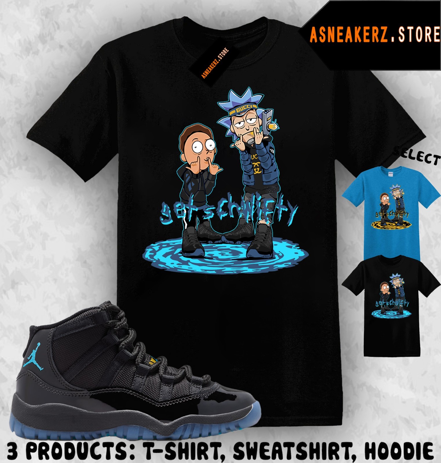 Tee Shirt Matching AJ 11 Gamma Blue 2025 To Match Sneaker Get Schwifty T-Shirt gallery