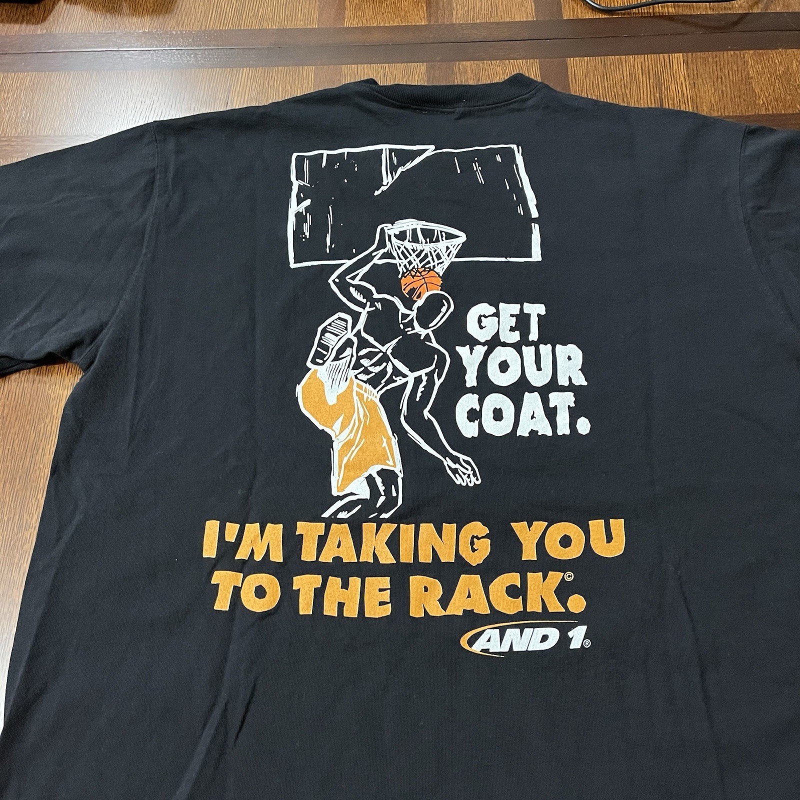 Vintage And1 Trash Talk Shirt And 1 Basketball Get Your Coat YXL Boxy Adult Lrg gallery