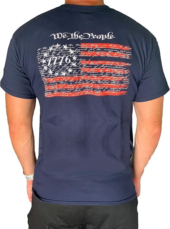 Country Life Outdoors Pointer Dog American Flag T-Shirt Indigo Blue Mens Tee gallery