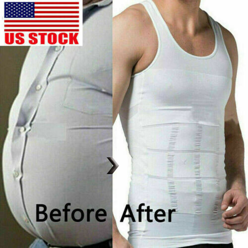 Men's Body Shaper Toning T-Shirt Ultra Durable Tank Compression Underwear Vest gallery