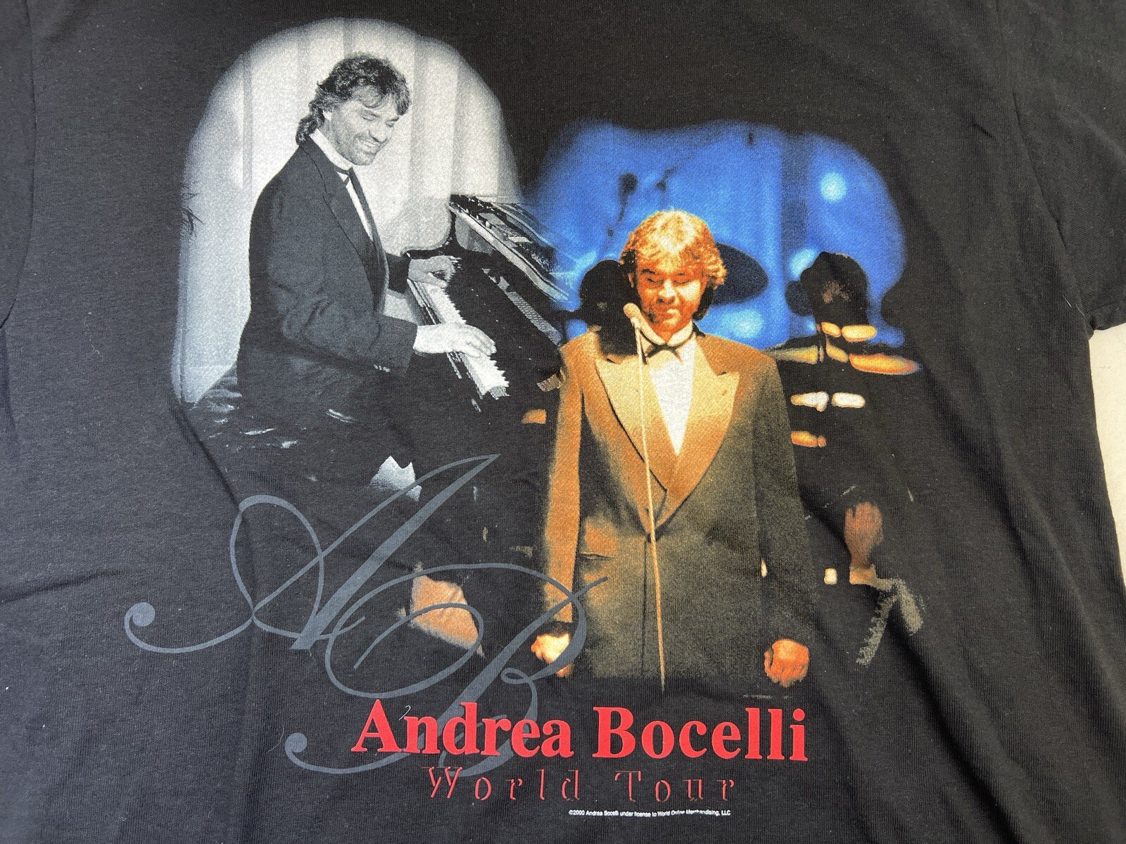 Andrea Bocelli World Tour Graphic Tee T-Shirt Adult Medium Black Delta M Vtg gallery