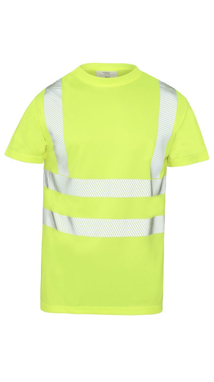 New Mens Hi Vis Viz Visibility Short Sleeve Safety Work Crew Neck Hi Viz T-Shirt gallery