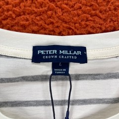 PETER MILLAR Men’s LARGE Colt Short Sleeve Striped T-Shirt Summer Ivory NEW $160