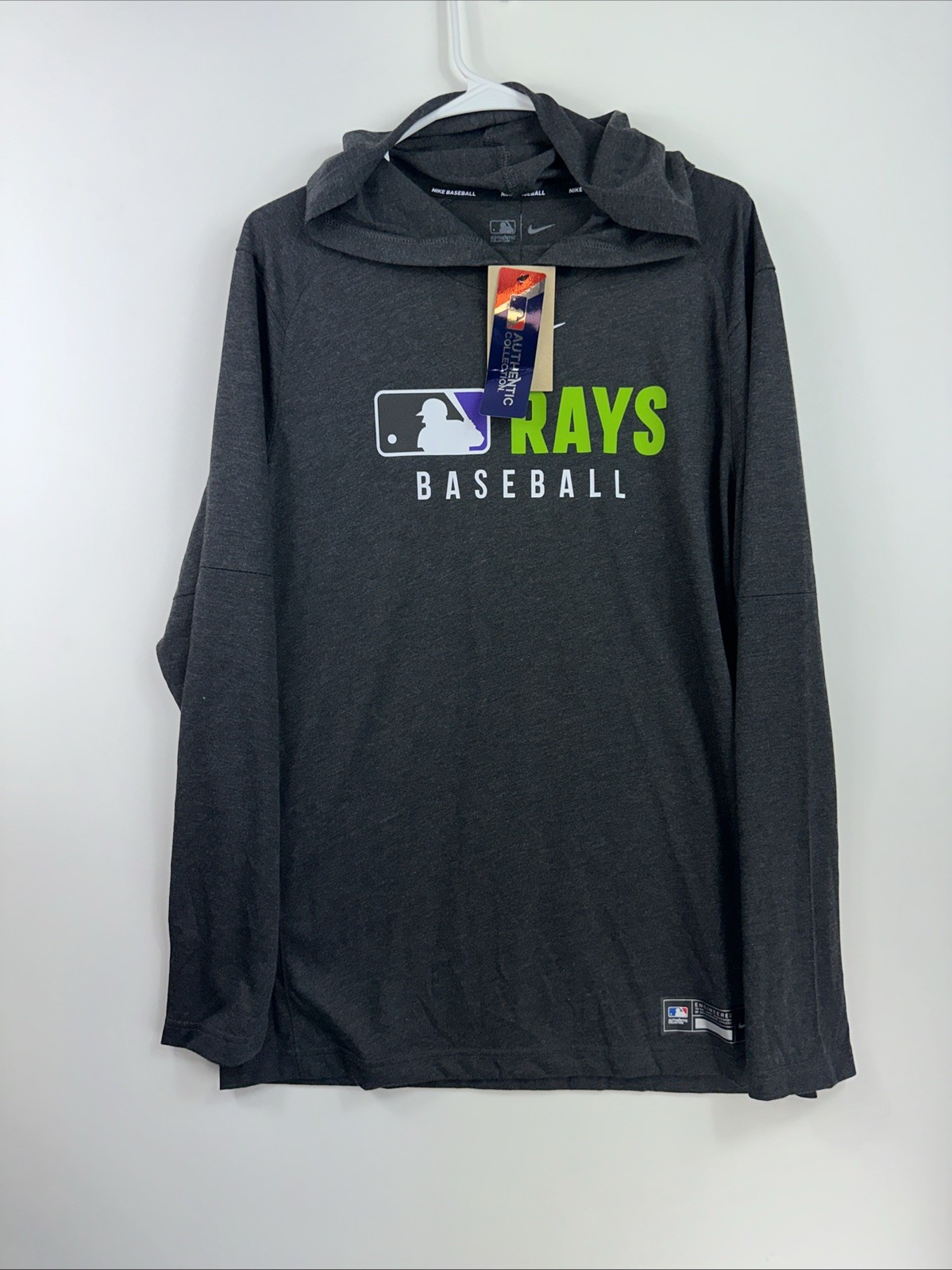 NWT Nike Tampa Bay Rays Men’s Medium Authentic Lightweight Pullover Hoodie $70