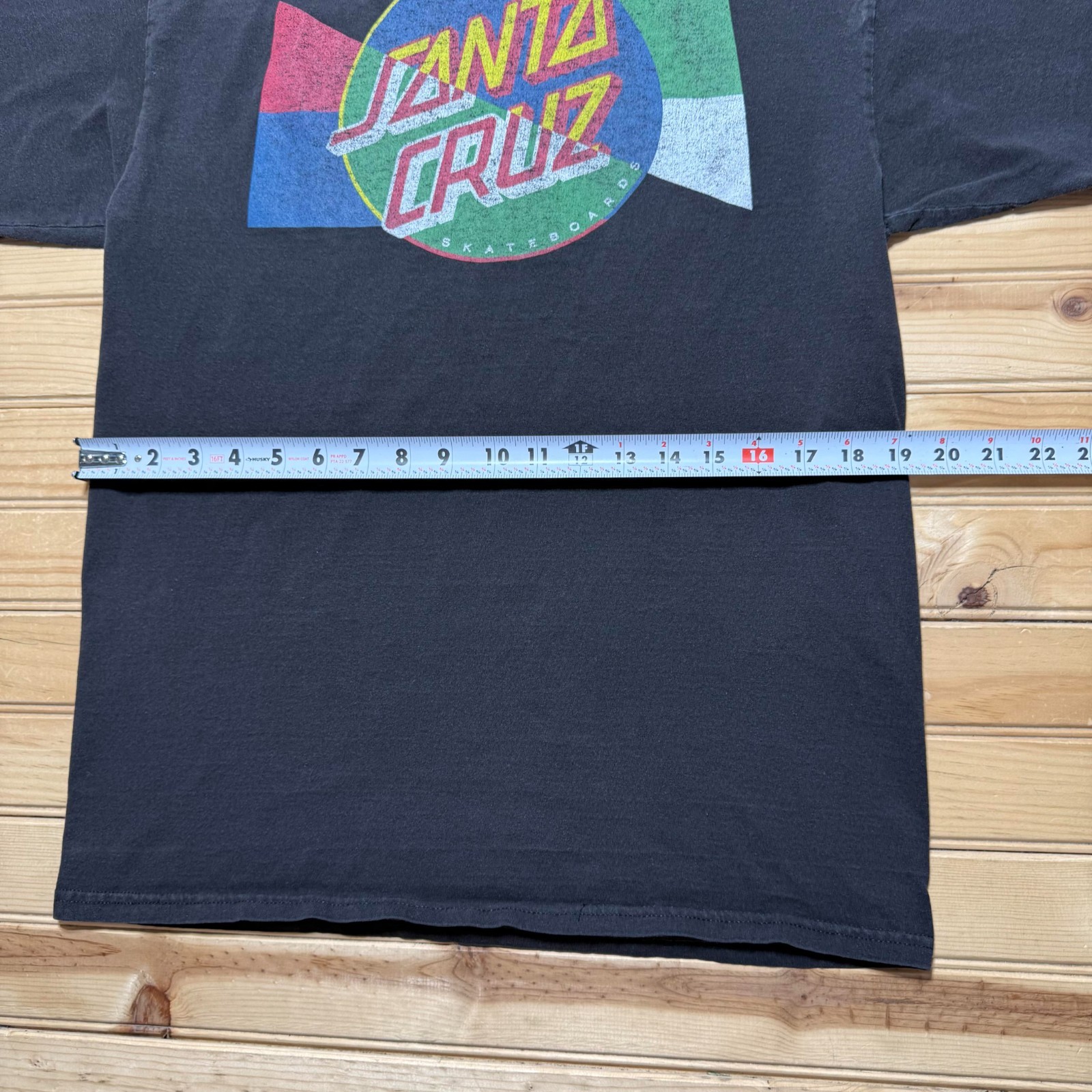 Vintage NHS Santa Cruz Skateboards Brand Color Block Logo Shirt Size Medium gallery