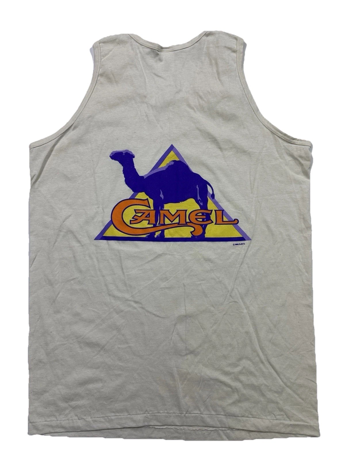 Vintage Camel Shirt Mens Extra Large White Tank Top Cigarette Promo 90s USA (U)