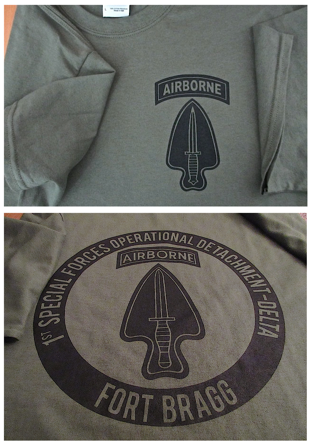 Delta Force Airborne (1st SFOD-D) Fort Bragg Silk-Screened T-Shirt MEDIUM Cotton gallery