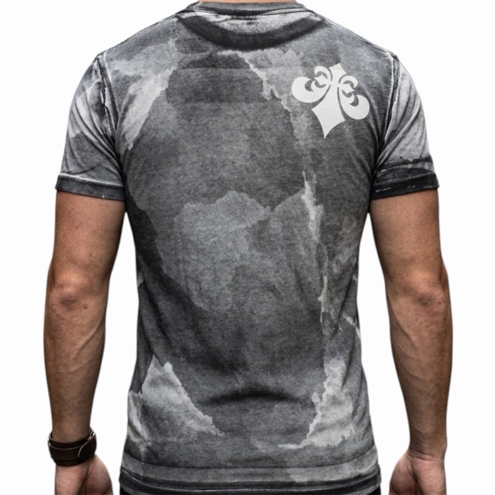 $58 AFFLICTION White Black YING YANG Short Sleeve Slim Fit Y2K T-shirt NWT gallery