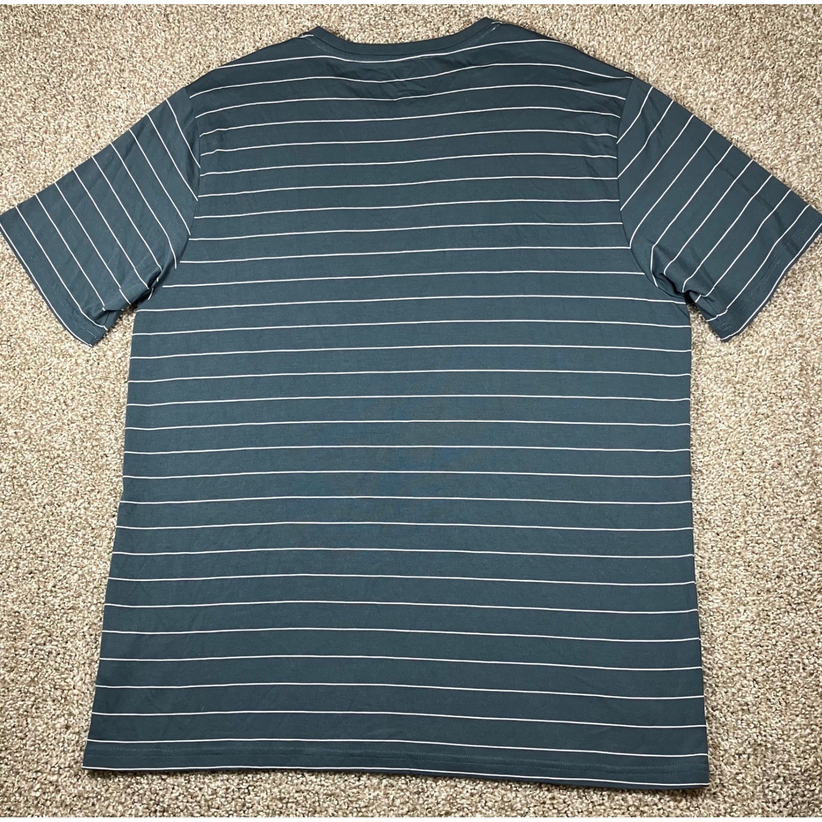 Free Fly Mens XL Bamboo Performance Striped Pocket T-Shirt Blue White Crew Neck gallery