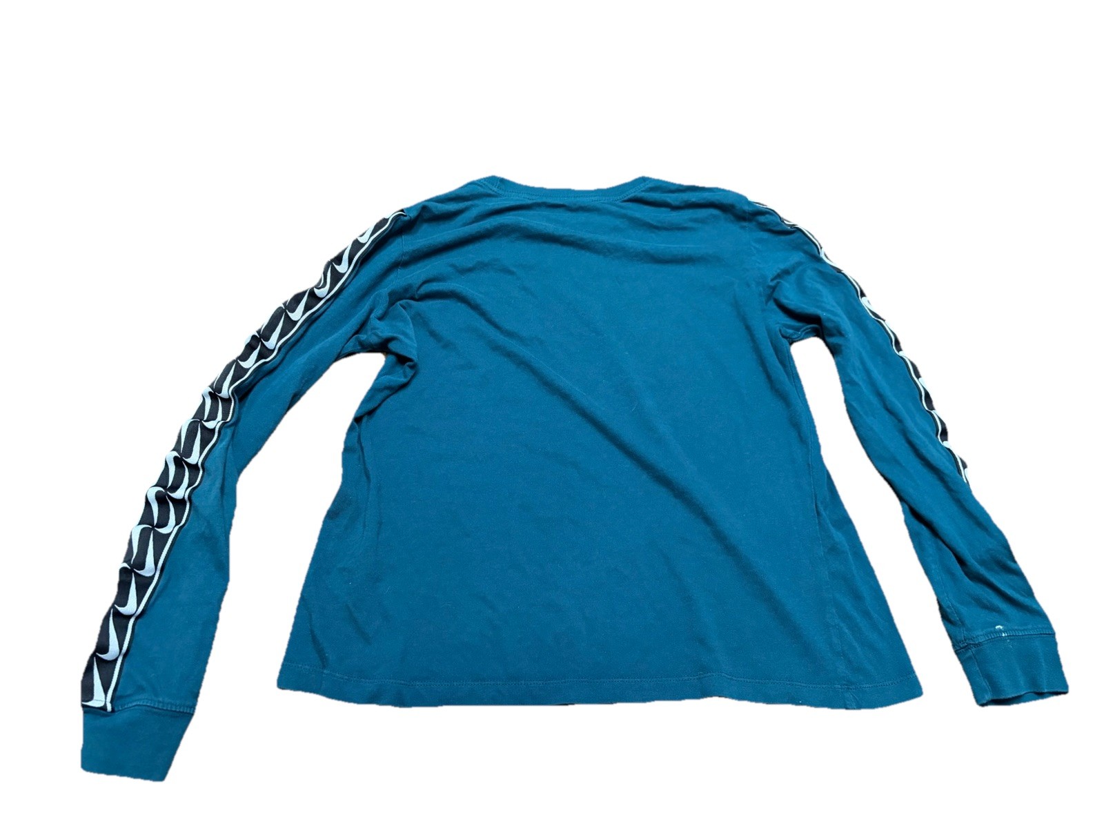 Nike The Nike Tee Men’s Blue Solid Long Sleeve Crew Neck Logo T-Shirt L gallery