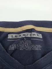 Sean John Large Blue Graphics Men Patch Logo Men Shirt.#47376