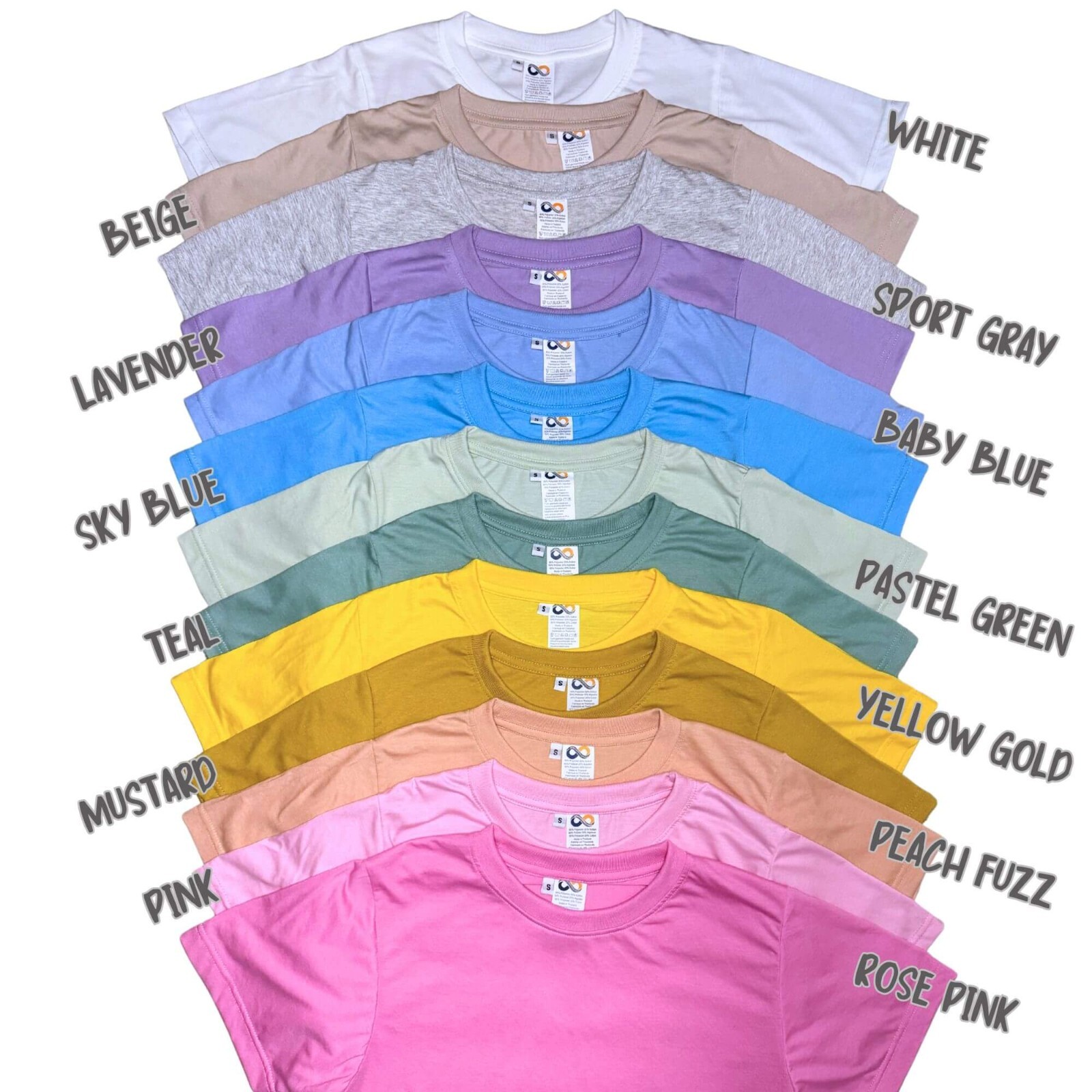 80/20 Polyester Adult Crew Neck Short Sleeves T-Shirt, Colored Sublimation Shirt gallery