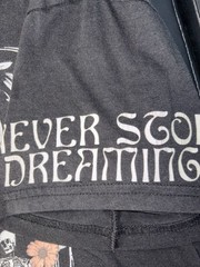 Hot Topic Never Stop Dreaming Peace Love Kindness Skeletons T-Shirt