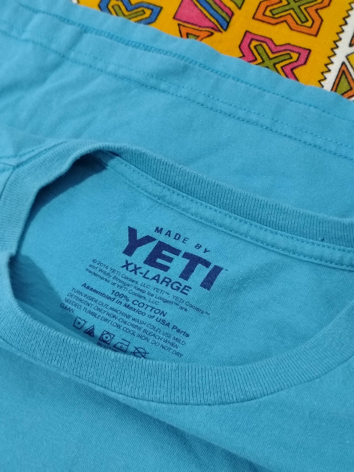 Yeti Tshirt spell out Graphic 2XLarge Blue cotton free shipping B120 gallery