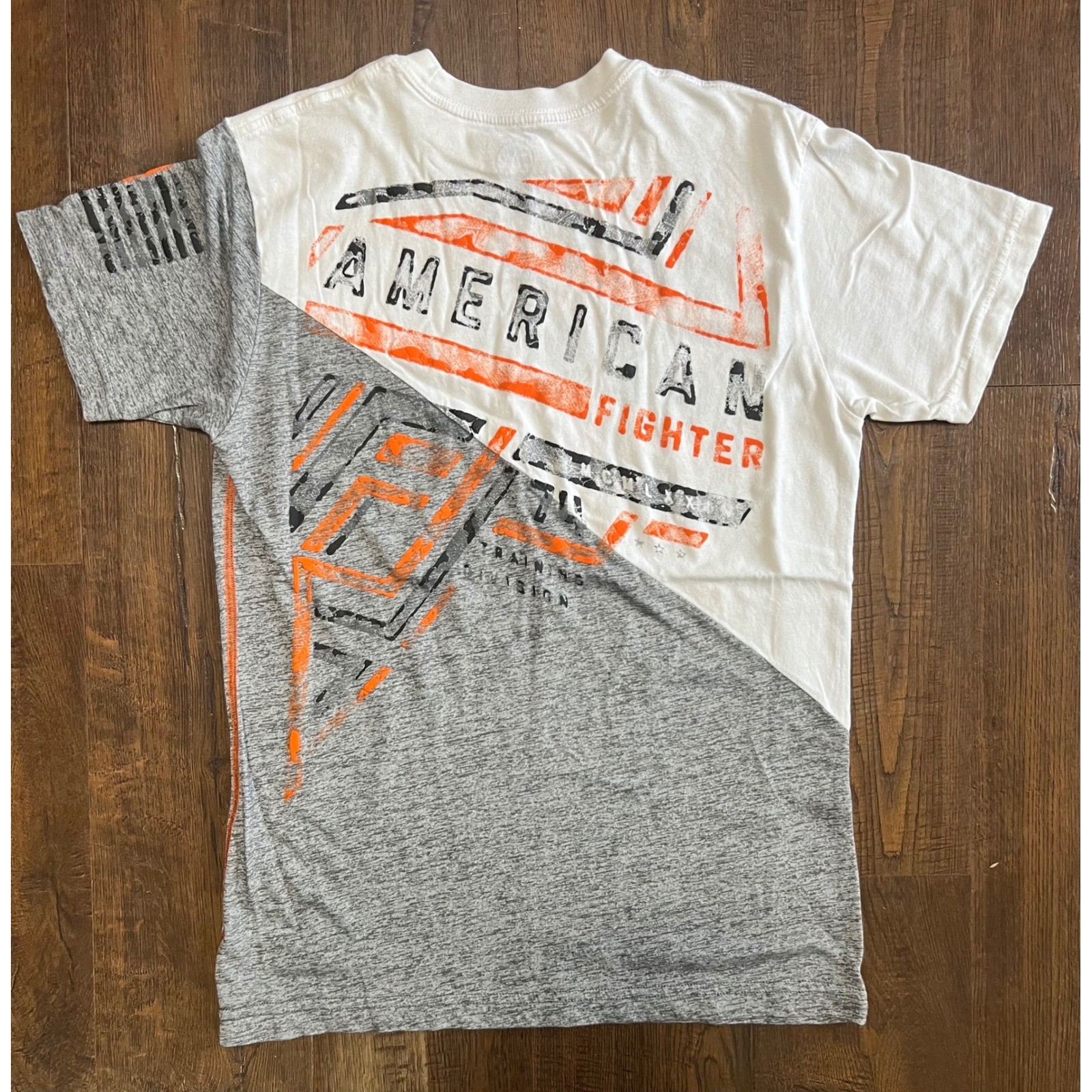 American FighterAthletics Graphic T Shirt Men's Size S White Orange Gray gallery