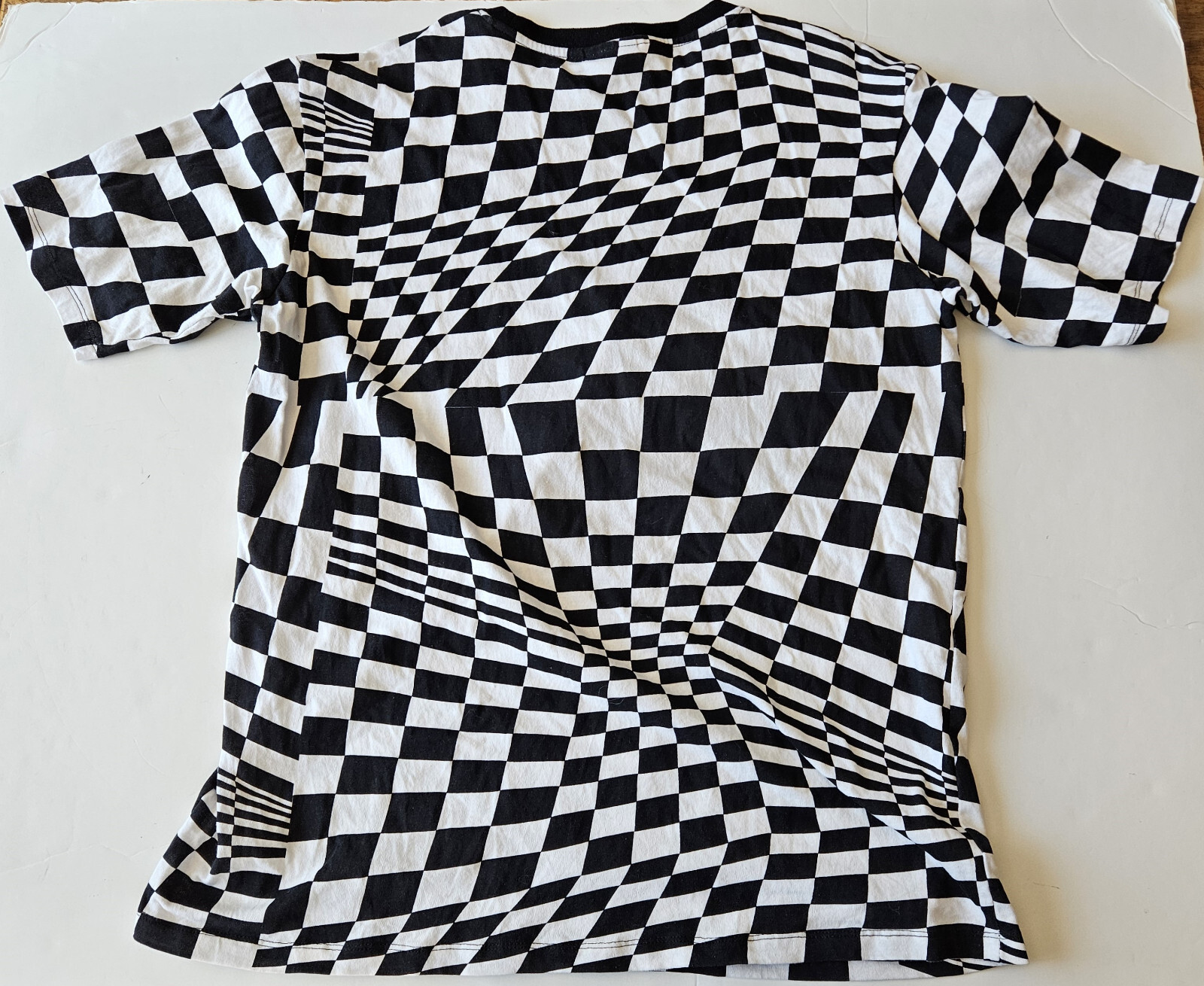 Wasted Youth Checkered T-Shirt, Black & White, Size XL gallery