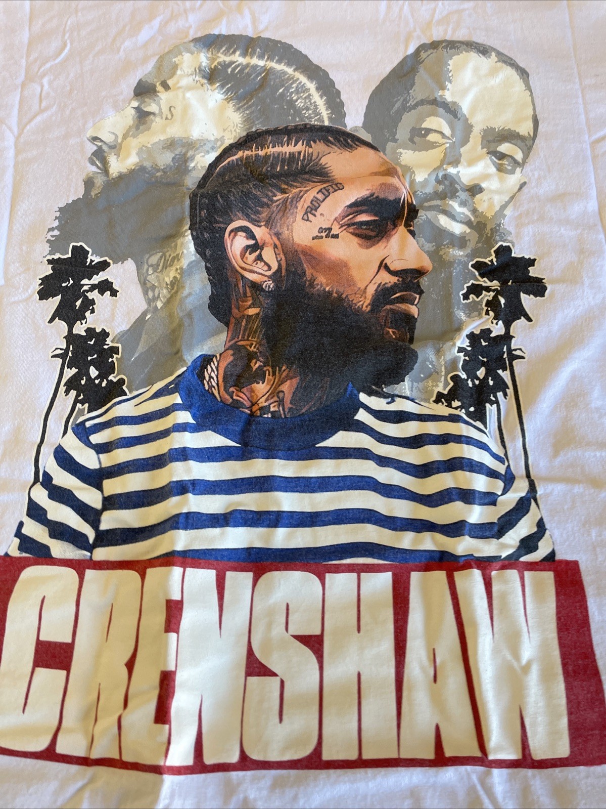 Pro Super Heavy Weight CRENSHAW Nipsey Hussle T-Shirt, White, XL , Rapper T gallery