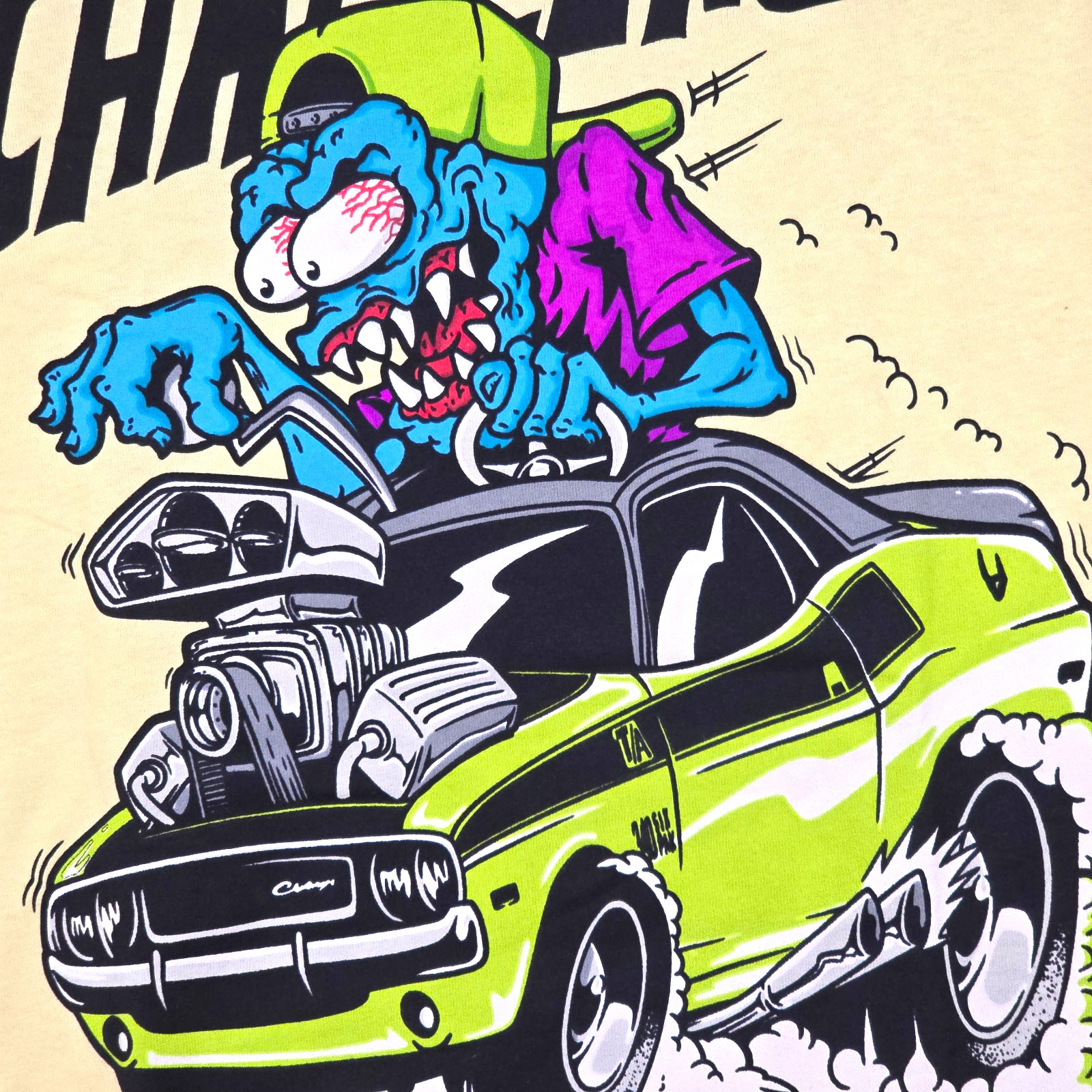 Ratfink Dodge Challenger Shirt Mens XL Yellow Mopar American Muscle Car NWT gallery