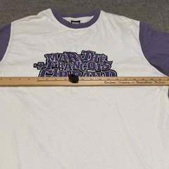 Marithe Francois Girbaud Vintage T-Shirt Mens Large White Purple Colorblock Logo