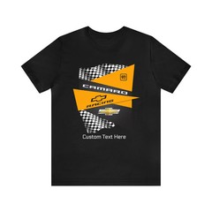 Camaro Yellow Checkered Personalized T-Shirt, Unisex Jersey Short Sleeve Tee