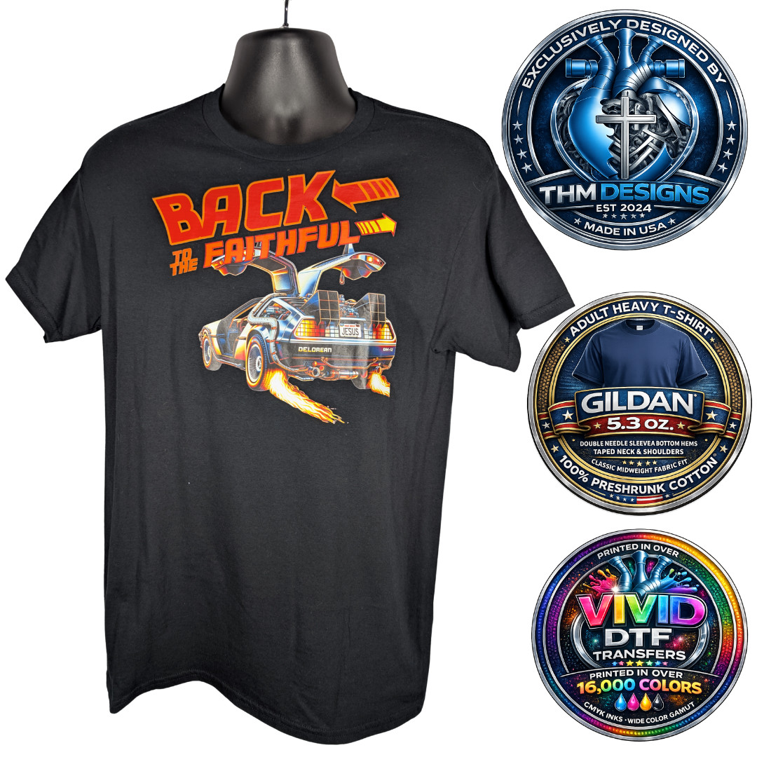 Back to the Faithful Christian Graphic Tee Gildan G500 Mens M NWT RTS gallery
