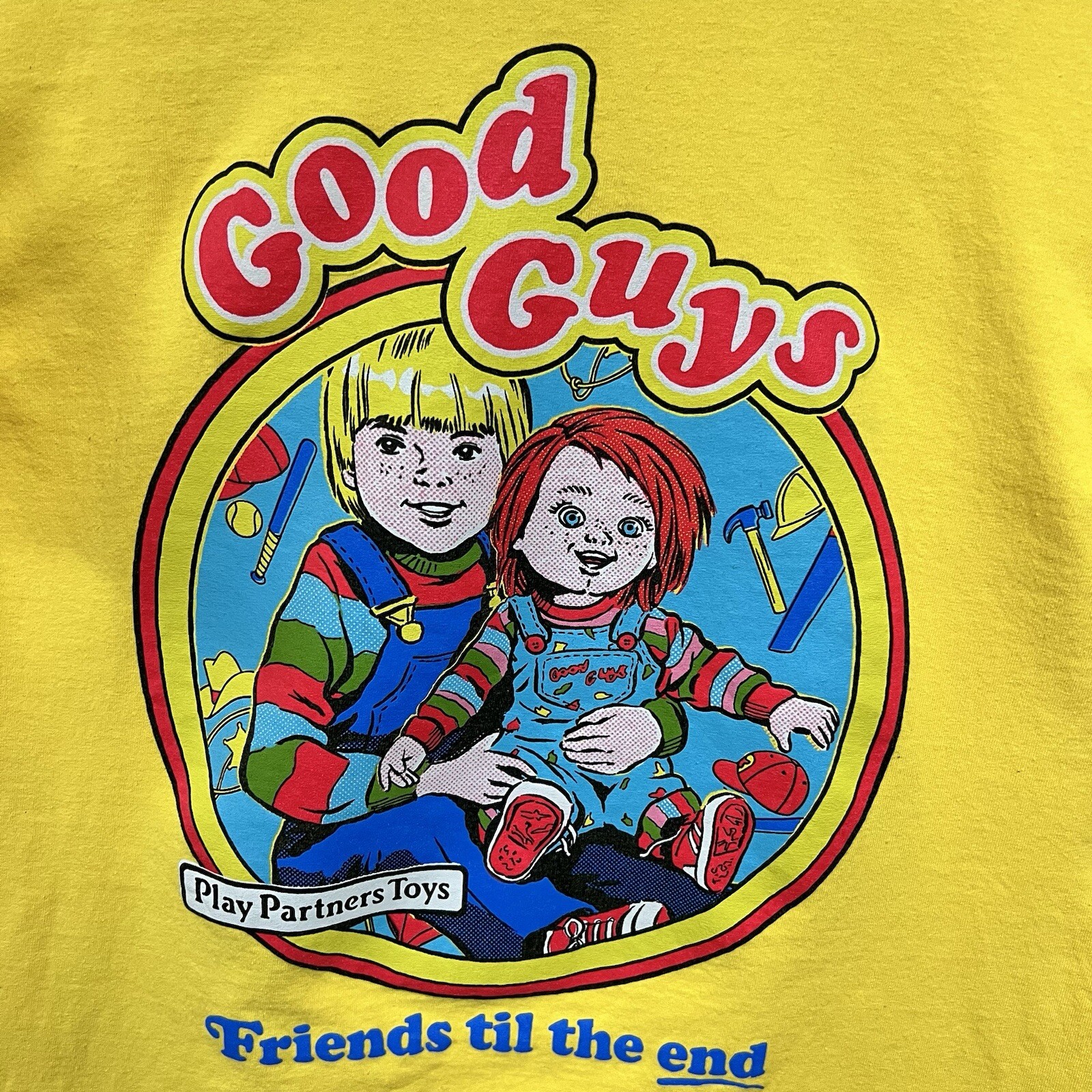 Chucky Good Guys Friends Til The End Movie Graphic T-shirt Men Large Yellow gallery