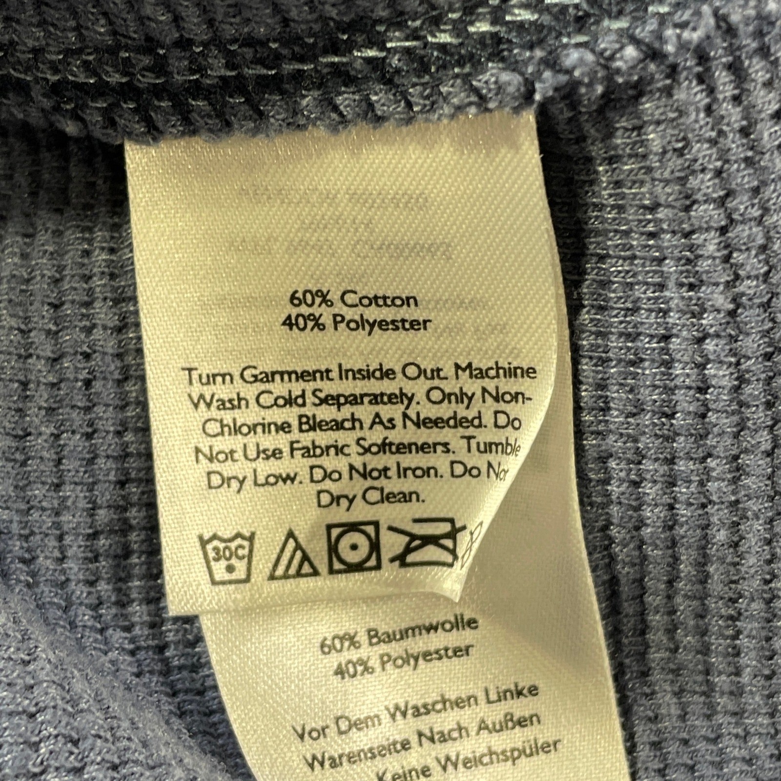 Eddie Bauer Thermal Shirt Mens Large Blue Waffle Knit Crewneck Outdoor Casual gallery