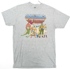 Official Masters of the Universe Tee Shirt Men Small He-Man Heather Gray