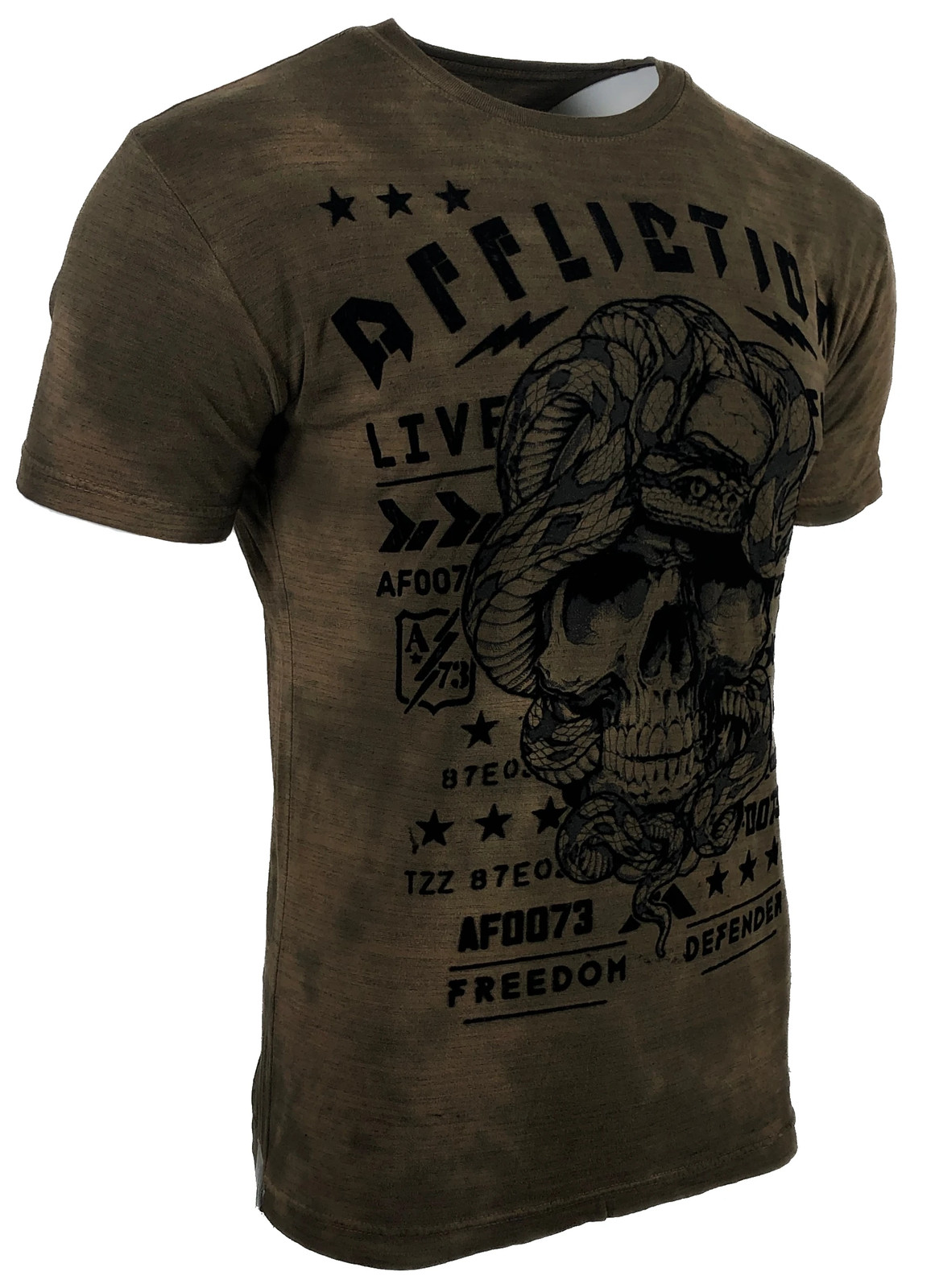 AFFLICTION Men's T-shirt FREEWILL Short Sleeve Skull Tattoo Biker MMA gallery