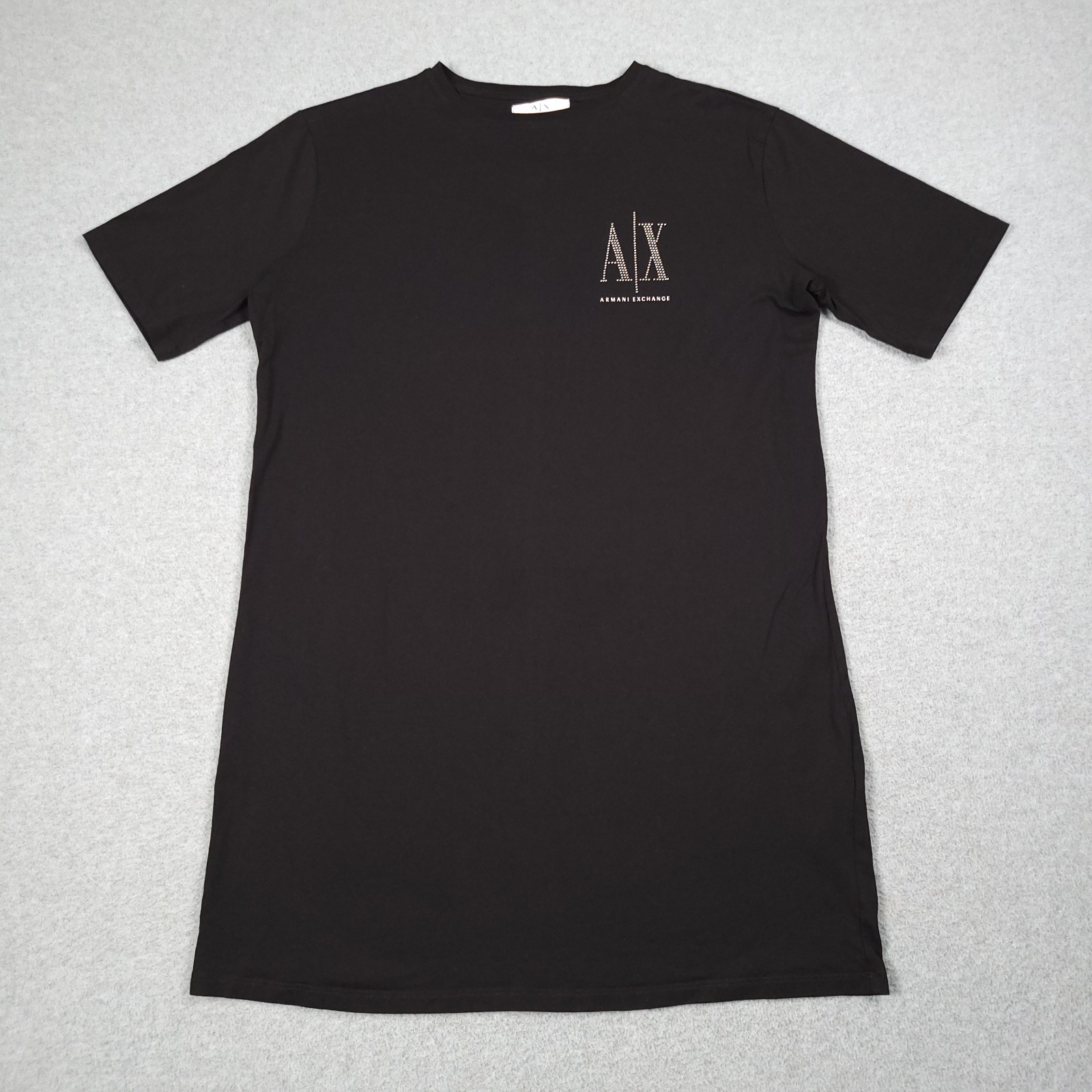 Armani Exchange Icon Period T-Shirt Men Medium Black Beaded Logo Luxury Designer gallery