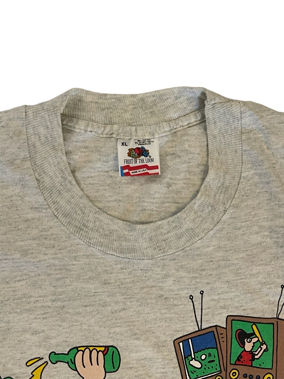 VTG Mr. Armchair Athlete XL Jim Benton 91 Single Stitch Shirt Fruit Of The Loom gallery