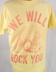 Queen Official Merchandise We Will Rock You Yellow T-Shirt Mens Small Bravado