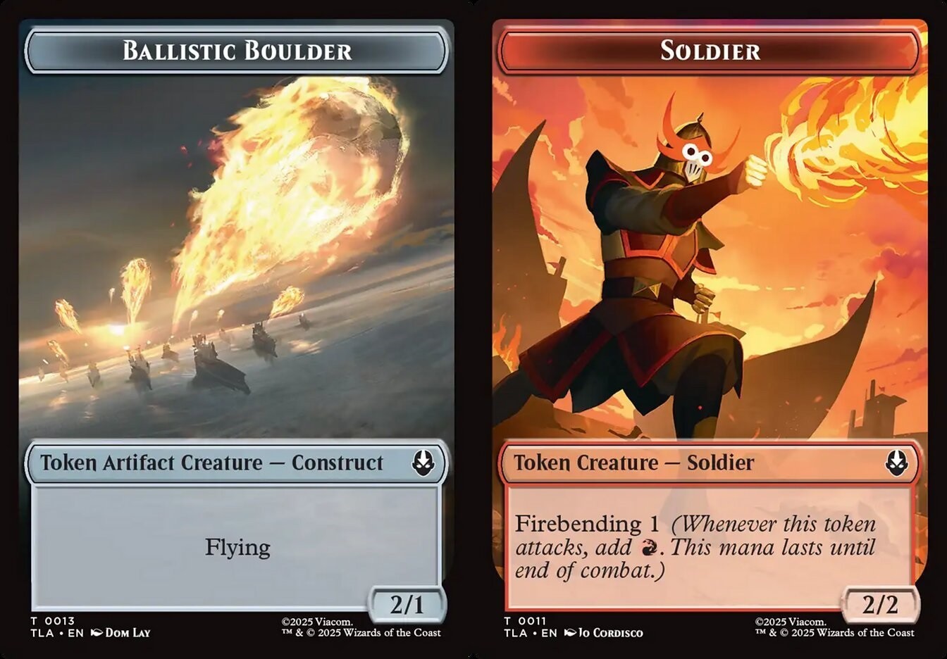 MTG Avatar TOKEN Ballistic Boulder #0013 Soldier #0011 PLAYSET 4X X4