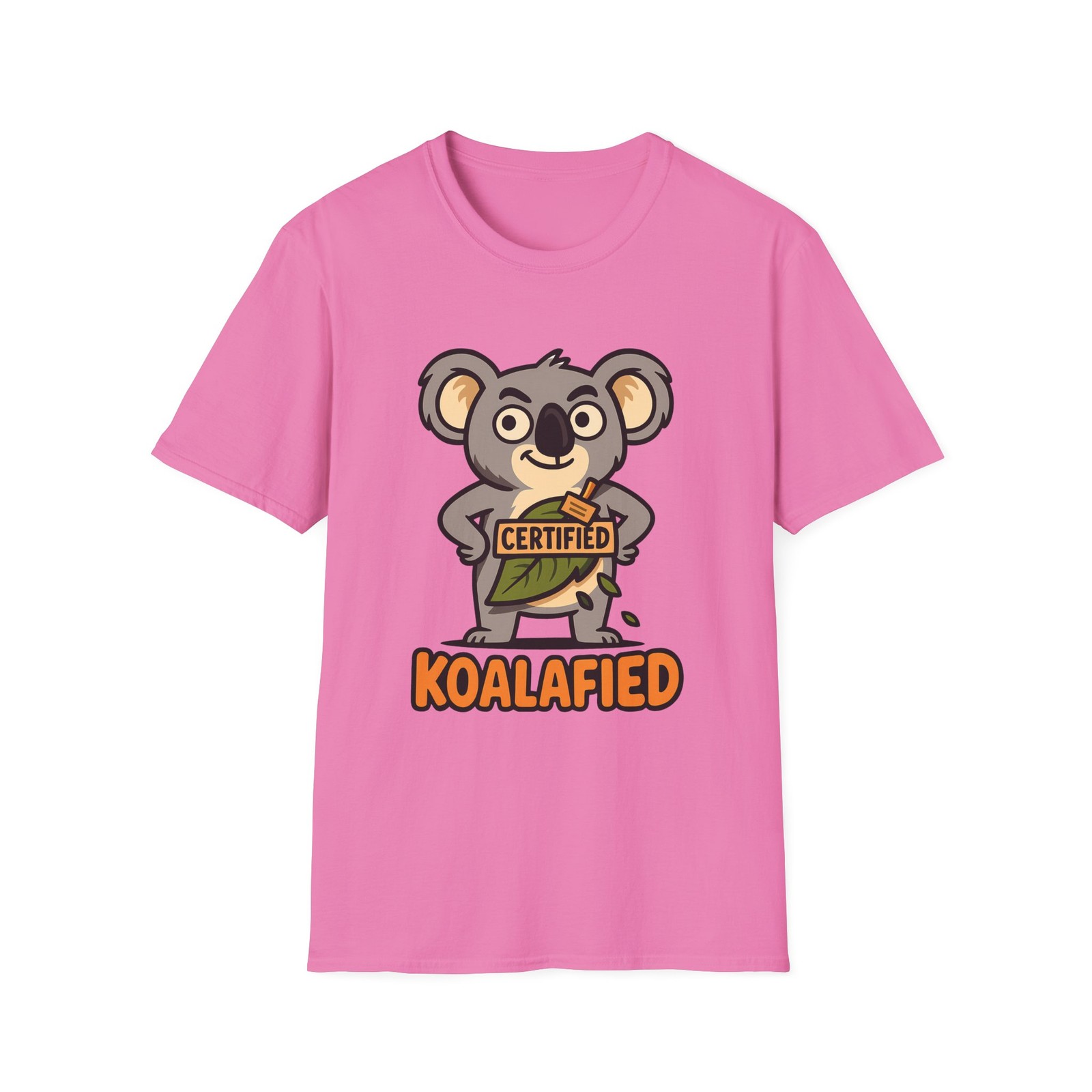 Unisex Softstyle T-Shirt Cheeky Koala Eucalyptus Leaf Funny Animal Pun