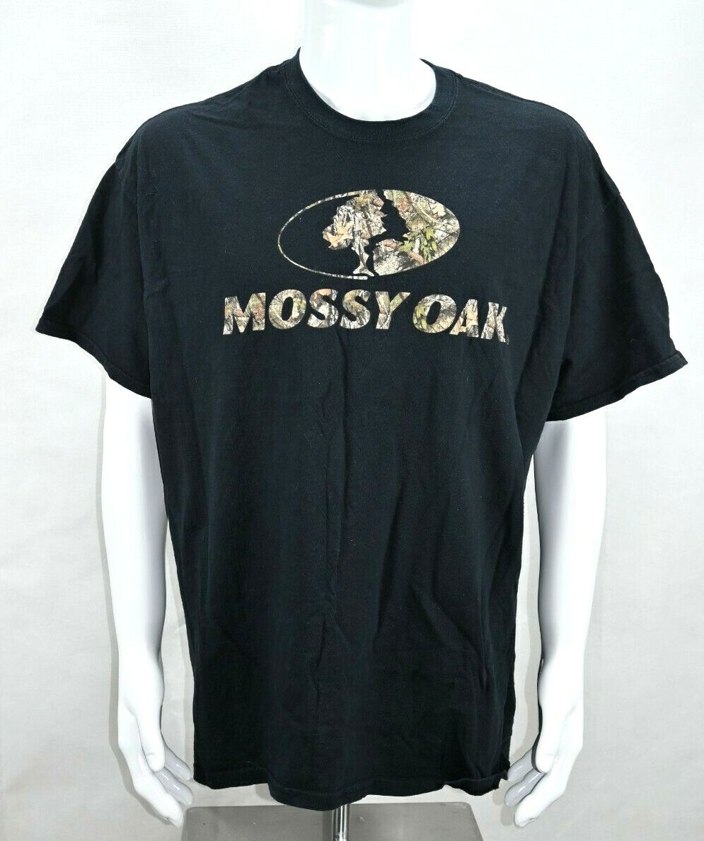 Mossy Oak Black Pullover Short Sleeve T-Shirt Size 2XL 100% Cotton RN# 145424 gallery
