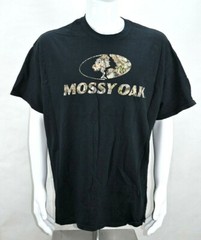Mossy Oak Black Pullover Short Sleeve T-Shirt Size 2XL 100% Cotton RN# 145424