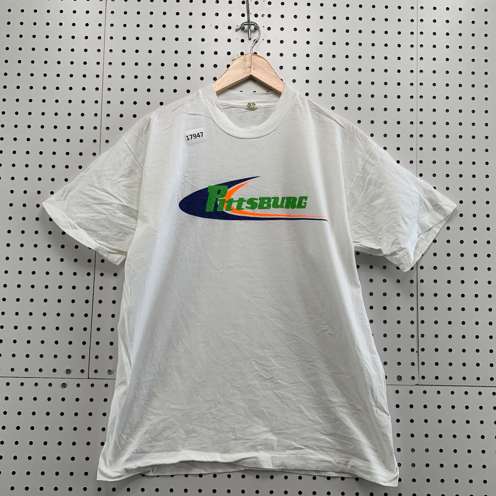 Vintage 80s Pittsburgh Shirt Single Stitch Adult Large Short Sleeve White 20X27