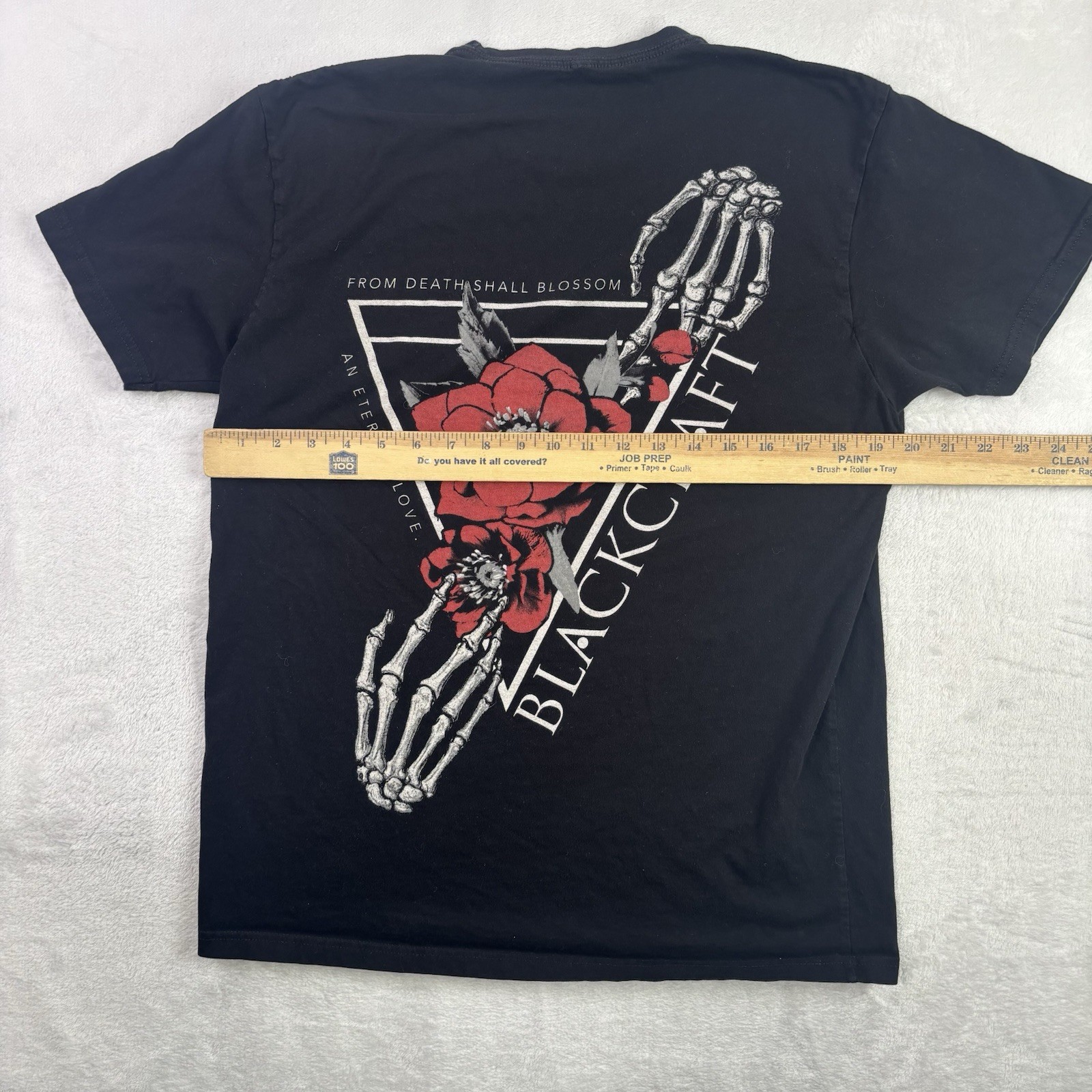 BlackCraft Cult Death Shall Blossom Rose Black Short Sleeve Graphic Shirt Mens L gallery