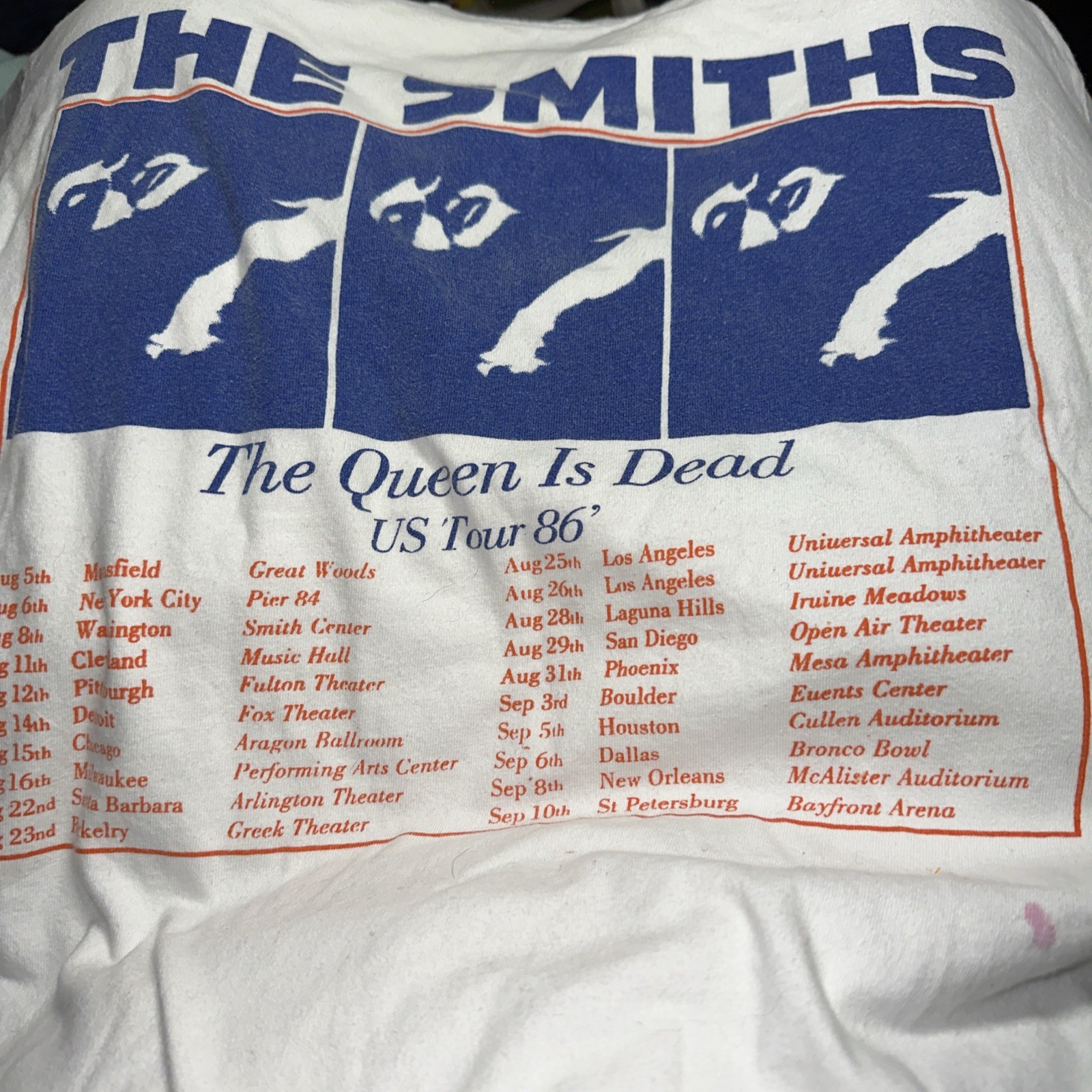 The Smiths Us Tour 86 Queen Is Dead Punk Rock Band T Shirt Cropped Thrashed gallery