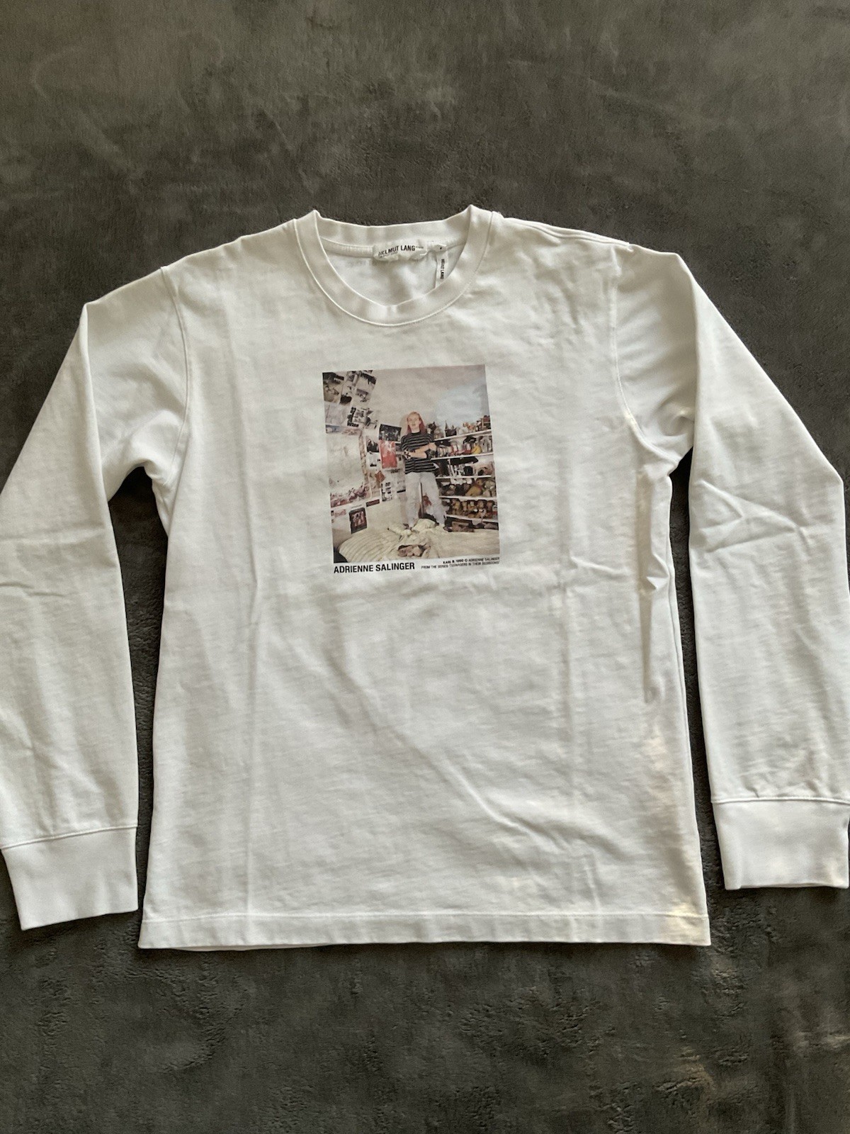 Helmut Lang The Artist Series Adrienne Salinger Mens S White Long Sleeve Tee