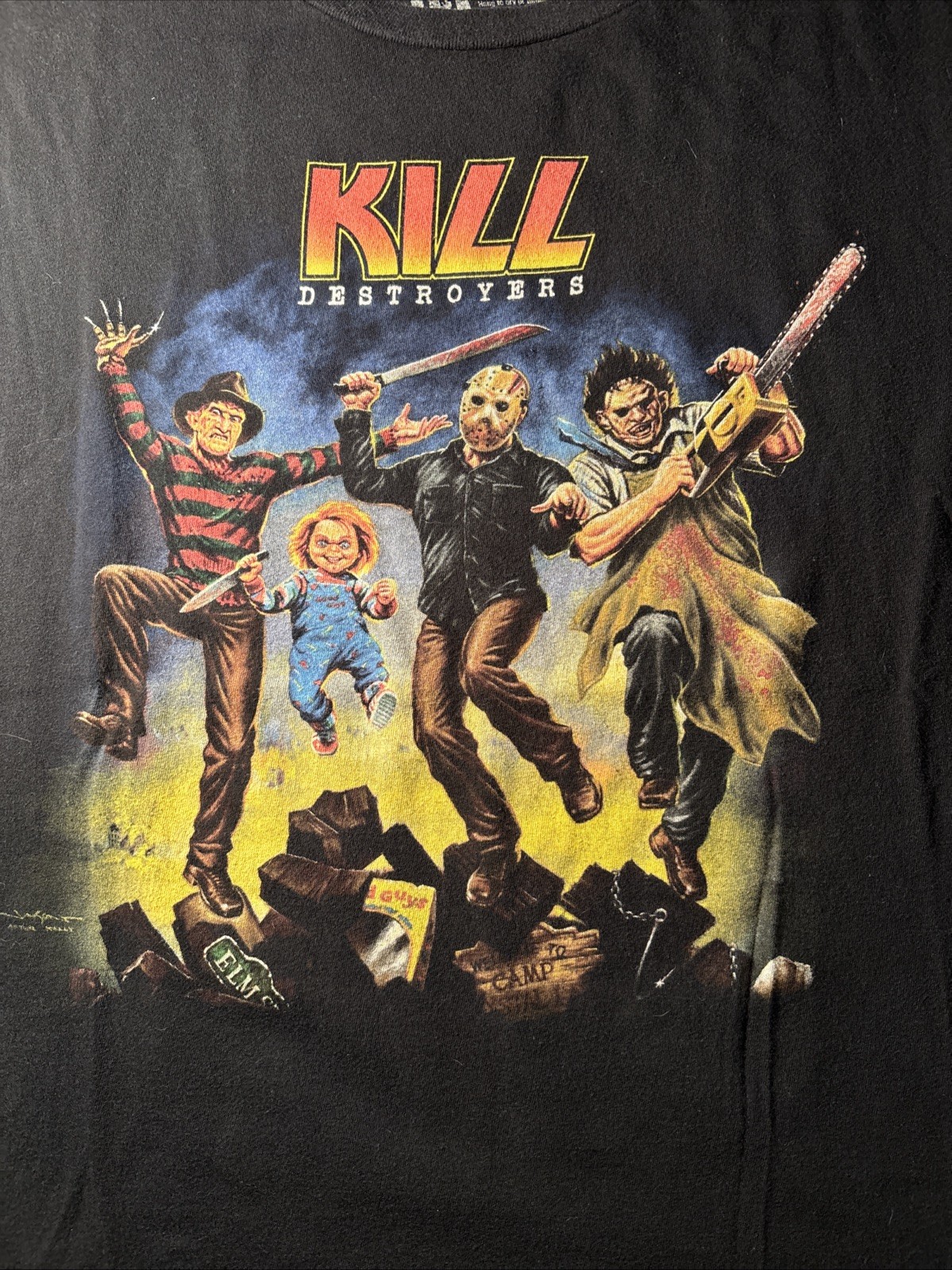 Fright Rags Kill Destroyers Horror KISS FREDDY JASON CHUCKY LEATHERFACE T Shirt
