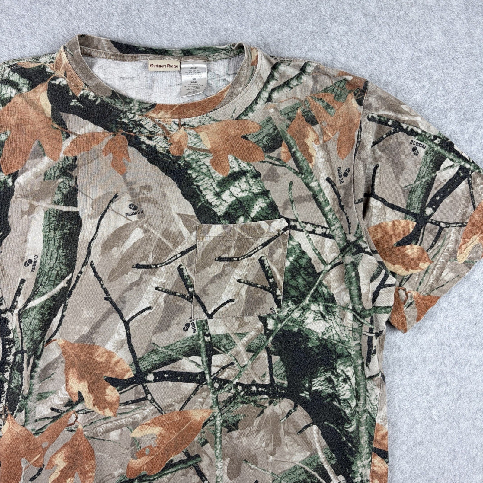 Outfitters Ridge Camo T Shirt Mens XL Fusion 3D Short Sleeve Pocket Outdoor Hunt gallery