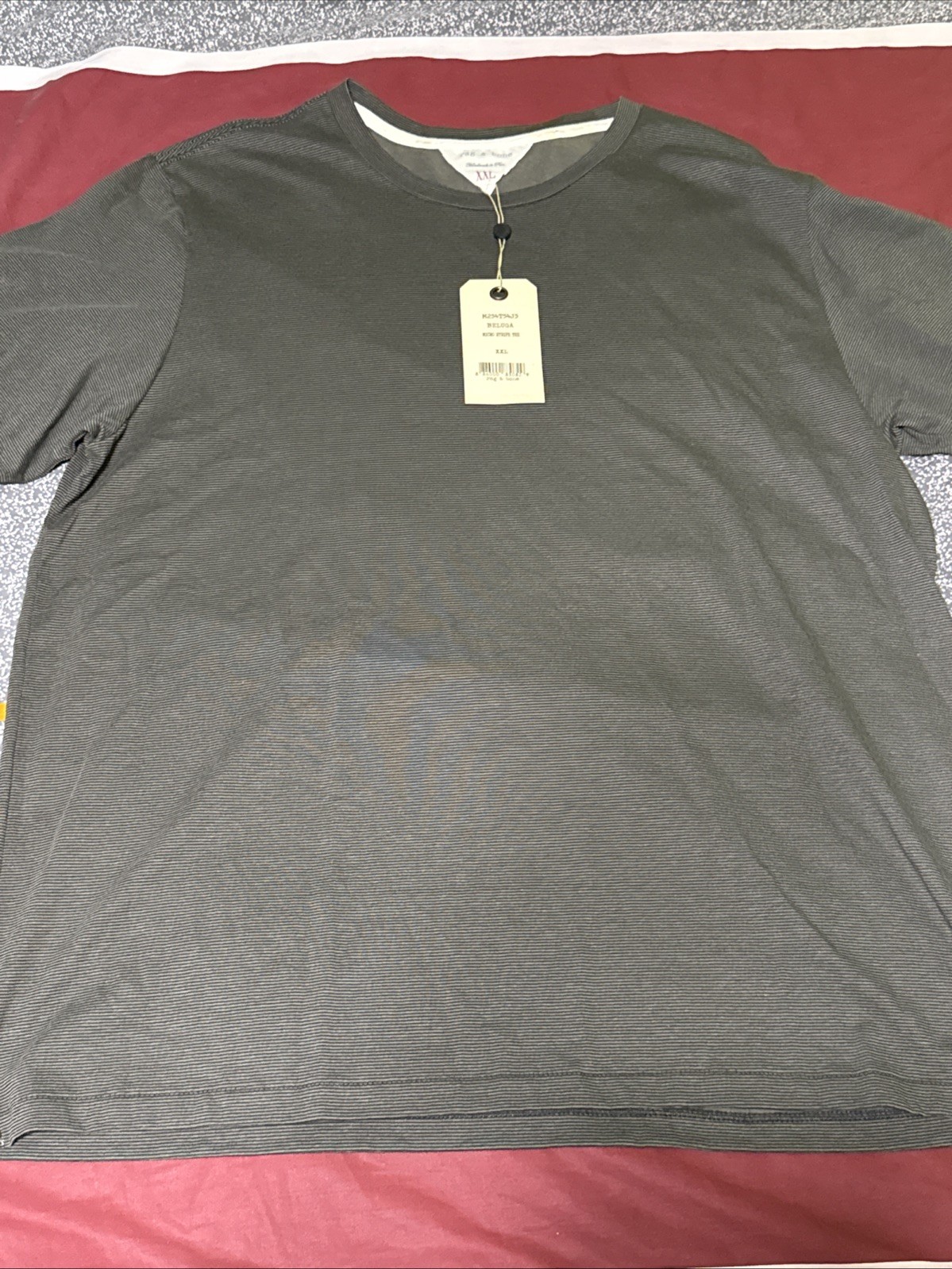 rag & bone - Beluga Micro Stripe SS Crewneck T Shirt XXL - Grey, Black gallery