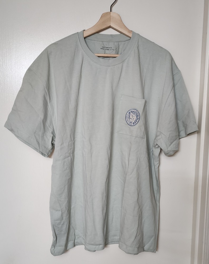 Saturdays NYC “Coastal Waters” Heavyweight Relaxed fit Tee Shirt Med $58
