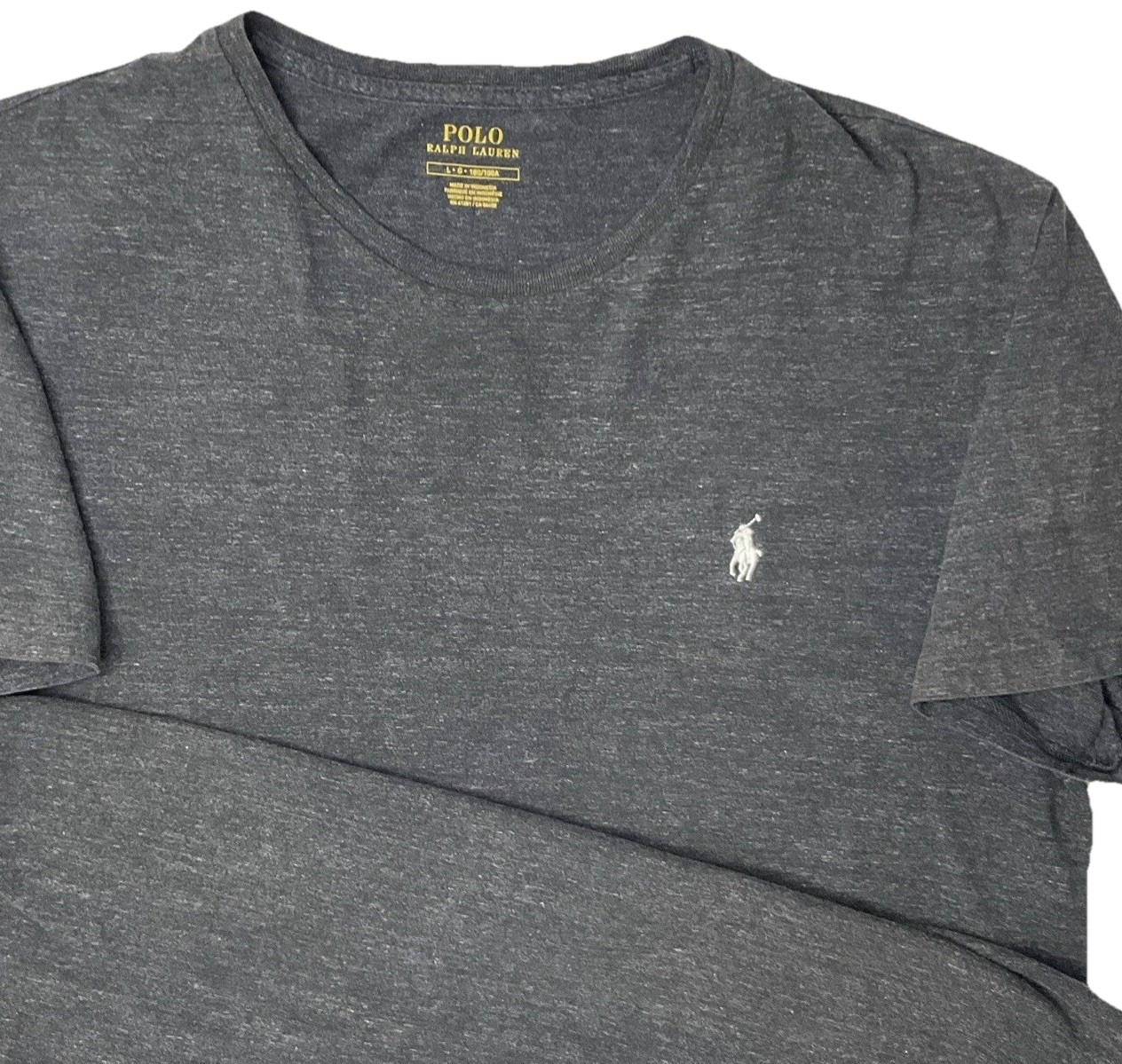 Polo Ralph Lauren Shirt Men Sz L Crewneck Short Sleeve Tee Charcoal Gray Pony gallery