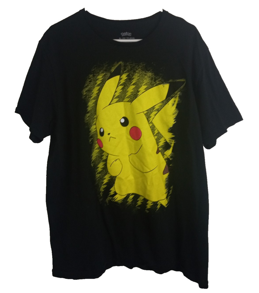 Pokemon Men’s Pikachu Black Short Sleeve T Shirt Size XL