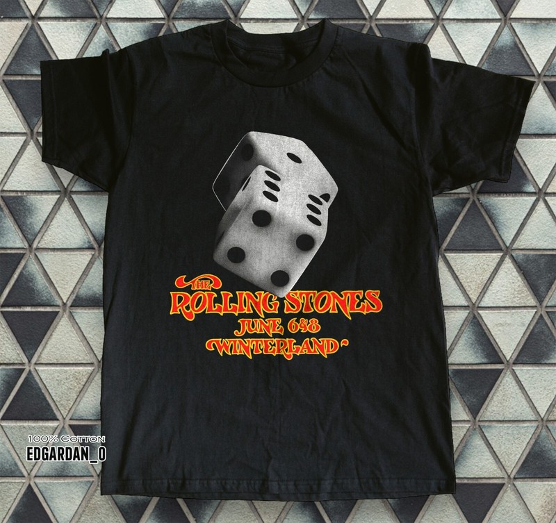 The Rolling Stones, June 6&8, Winterland Heavy Cotton Black T-shirt Size S-5XL