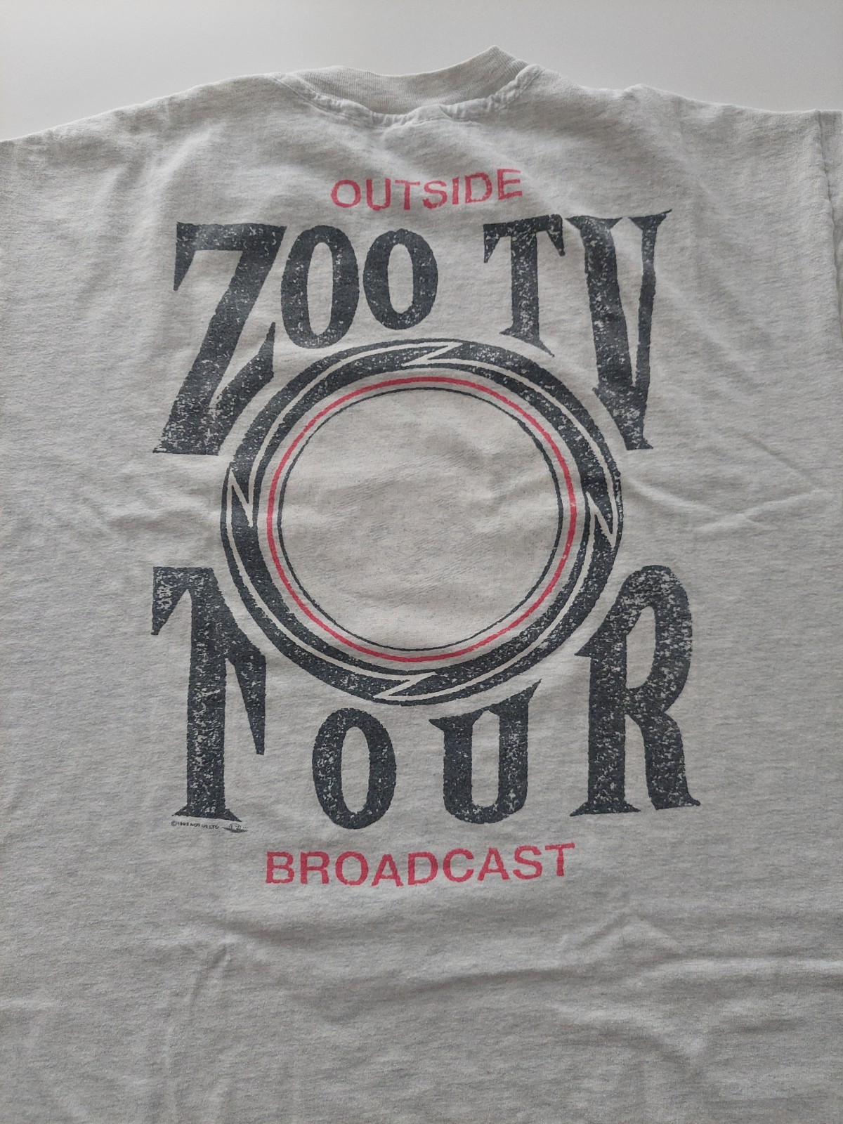 1992 U2 ZOO TV Outside Broadcast Tour Adult XL T-Shirt Gray gallery